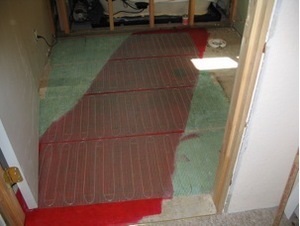 installing WarmlyYours radiant floor heating in a bathroom remodel