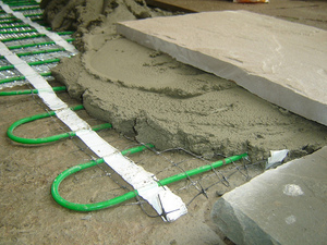 constant wattage cable installed for snow melting