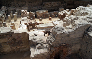 ancient hypocaust radiant heating system in Greece