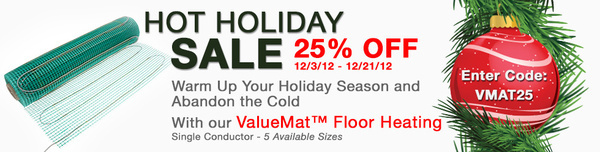 TempZone ValueMat Floor Heating Holiday Sale