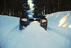 Car stuck in snow
