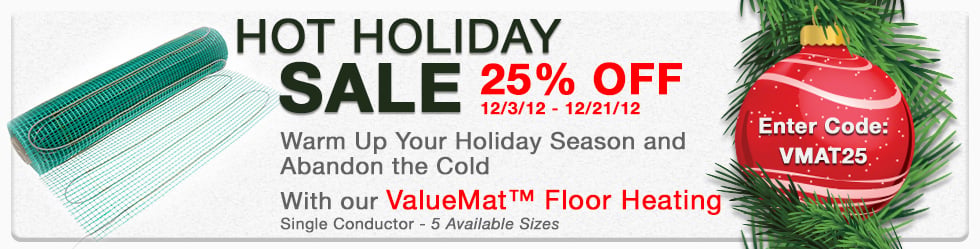 TempZone ValueMat Electric Floor Heating Tile and Stone Holiday Sale