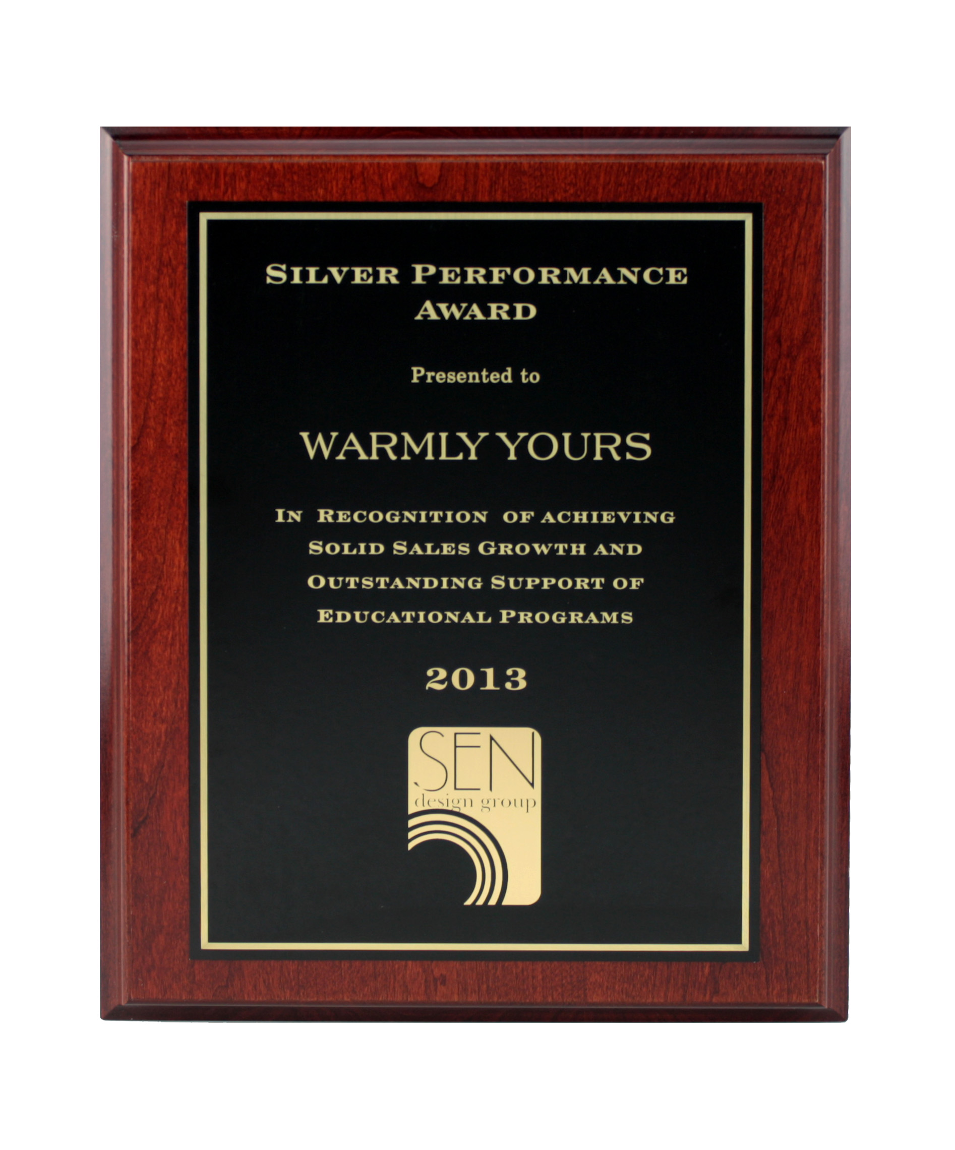 WarmlyYours 2013 SEN Award WarmlyYours 2013 SEN Award